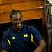 Michigan senior quarterback Denard Robinson laughs with fans on Saturday, Feb. 2. Daniel Brenner I AnnArbor.com